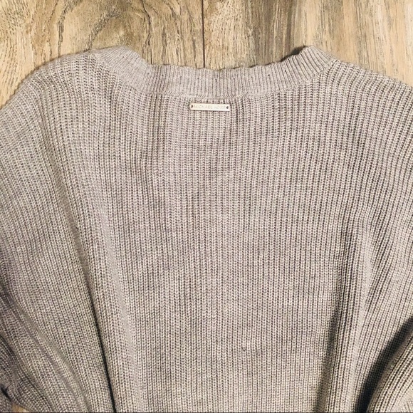 NWT Michael Kors Gray Lace Up Front Knit Sweater Size Medium - Picture 6 of 12